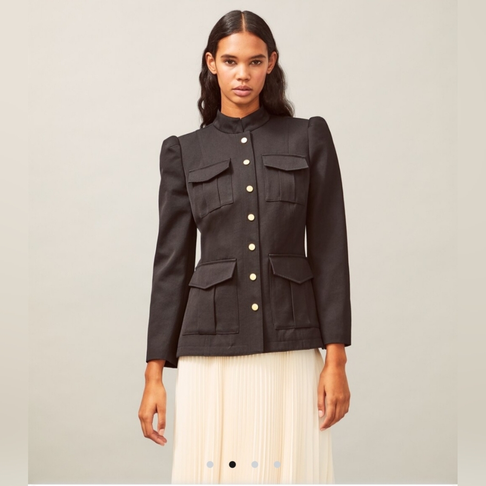 Tory Burch Wool Sargent Pepper Jacket in black, Size 0